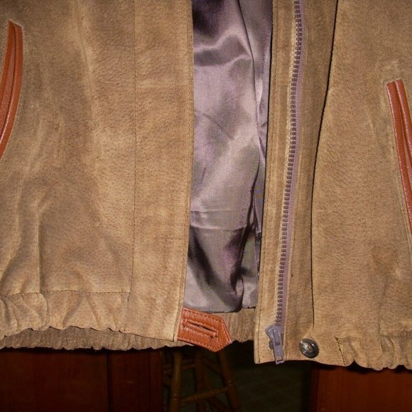 Leather Bug Brown Suede Leather Jacket Size 11/12 - Picture 5 of 6
